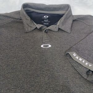 Oakley Polo Shirt Mens Medium Dark Green Golf Performance Quick Dry Active H